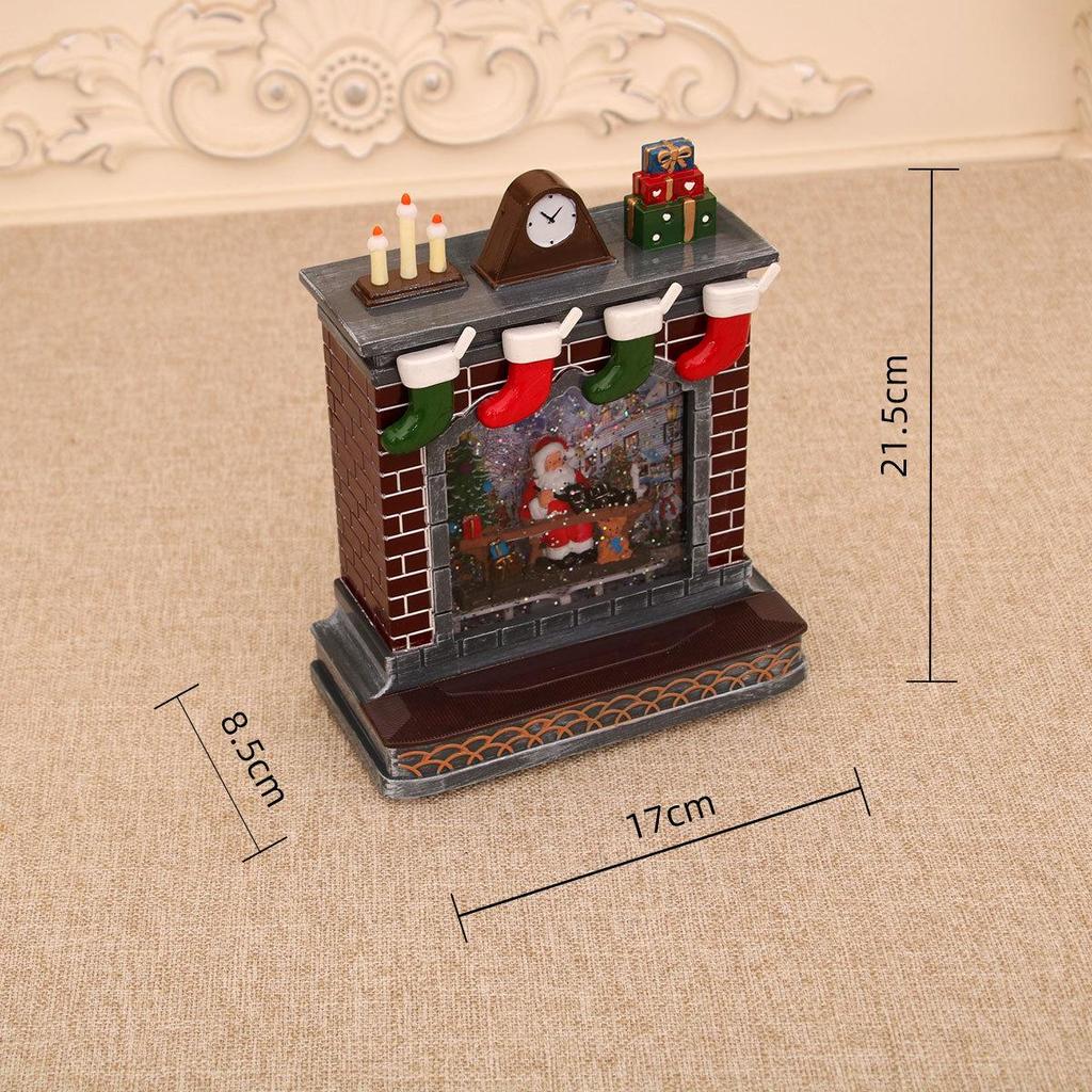 Creative Christmas Scene Music Box: Festive Fireplace Ornament Gift for All Ages