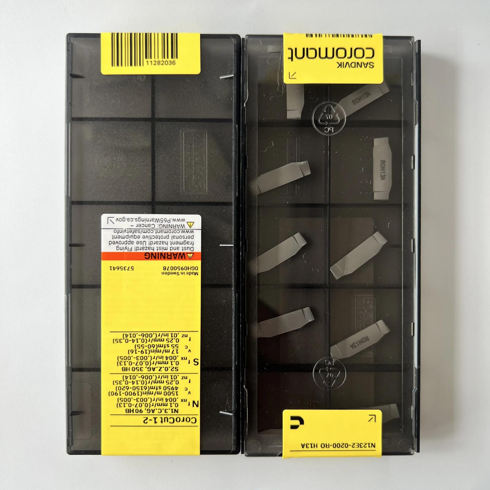 

SANDVIK / N123E2-0200-RO H13A / Industrial indexable Carbide Inserts 10 Pcs