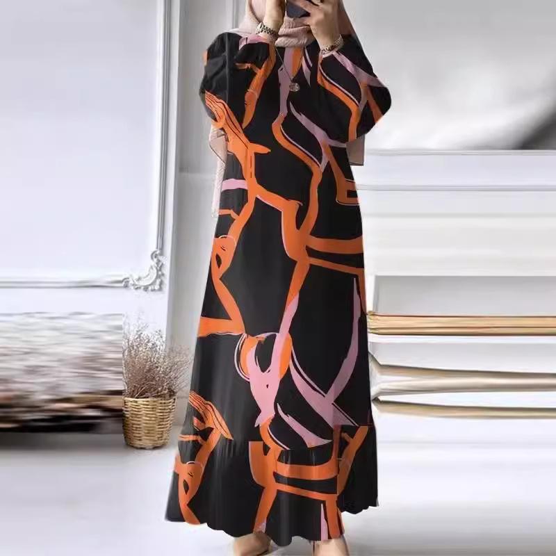 Мусульманское женское платье больших размеров с рукавами-фонариками — фото 4