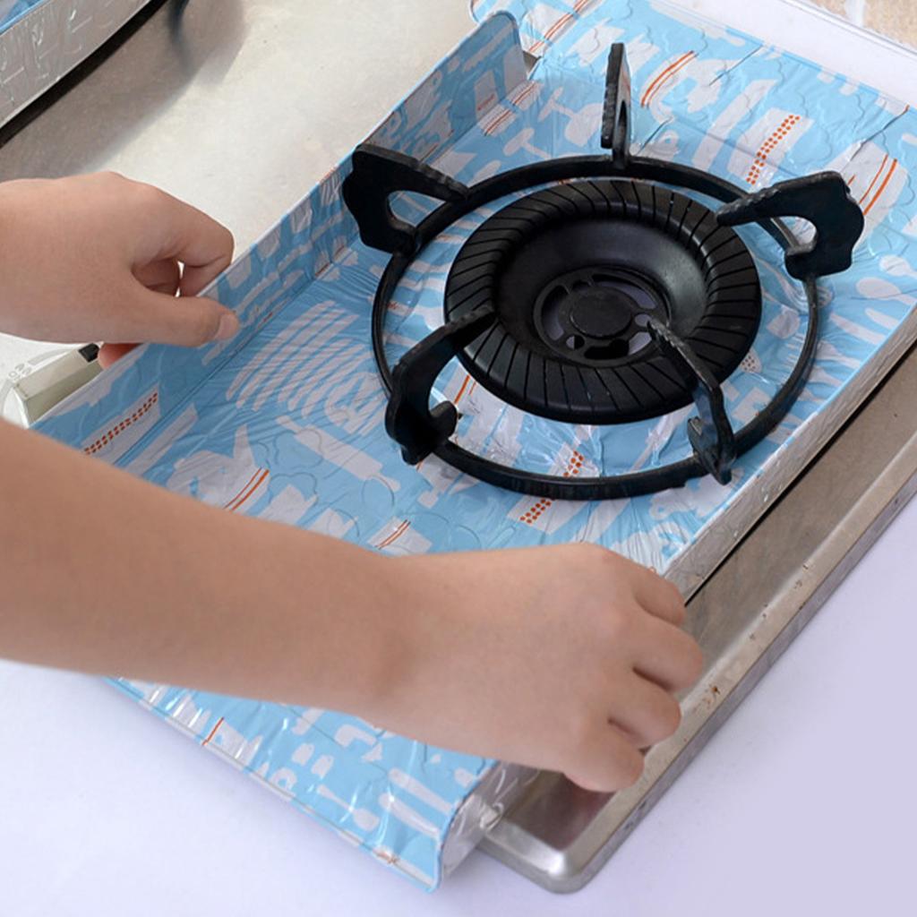 2pcs Kitchen Oil Deflector Aluminum Foil Heat Insulation Oil Proof Grease Splatter Deflector