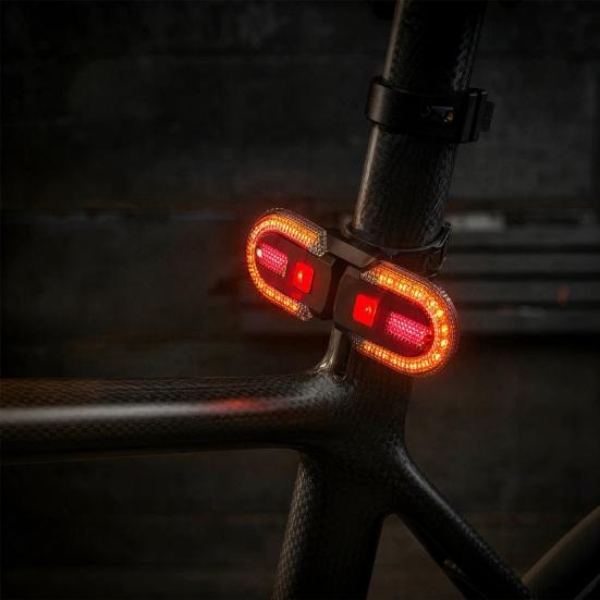 Yousheng Bicycle Turn Tail Light with Remote Control, IPX6 Waterproof 5 Modes Bike Rear Warning Light, Rechargeable Dual LED Split Taillight for Road,