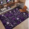 Skull Gothic Theme Soft Crystal Velvet Rug Custom Name & Text Print Non Slip Floor Rug for Bedroom Living Room