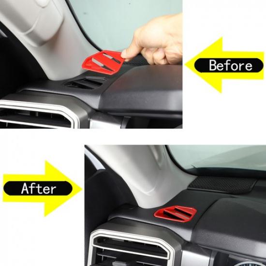 Red Dashboard Side Air Outlet Frame Trim For Toyota Tundra Sequoia -2024 US