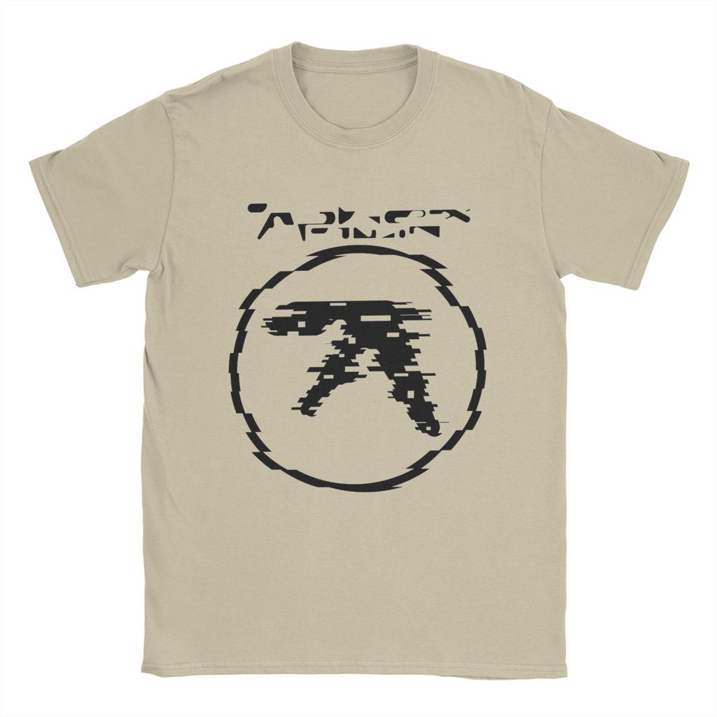 Aphex Twin Logo T Shirts Men Cotton Funny T-Shirt Round Neck Tee Shirt Short Sleeve Clothing Graphic Printed