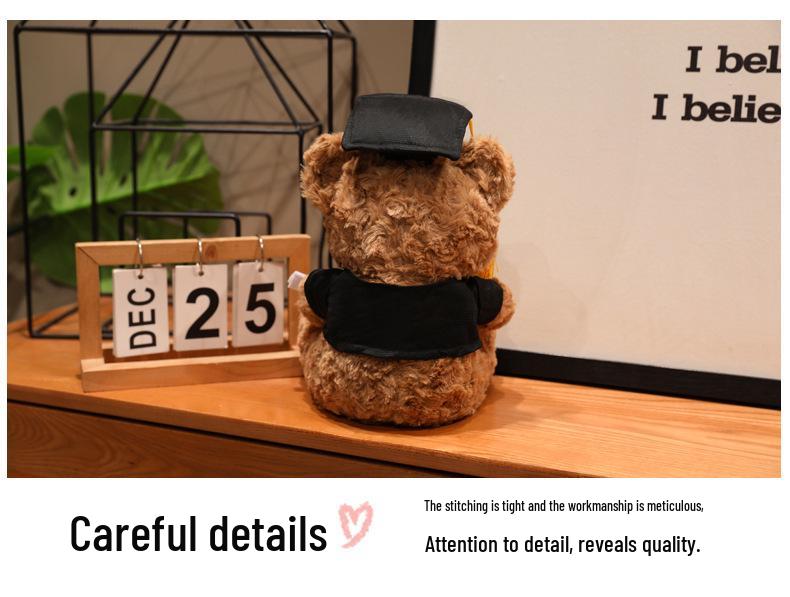 Graduation Teddy Bear with Doctor's Hat - Customizable Claw Machine Gift Doll