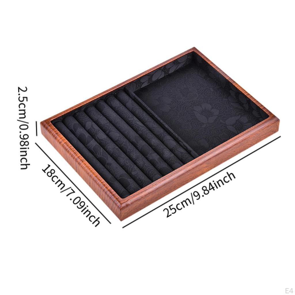 Jewelry Display Container In Wood for Women, Storage Tray Dresser Showcase