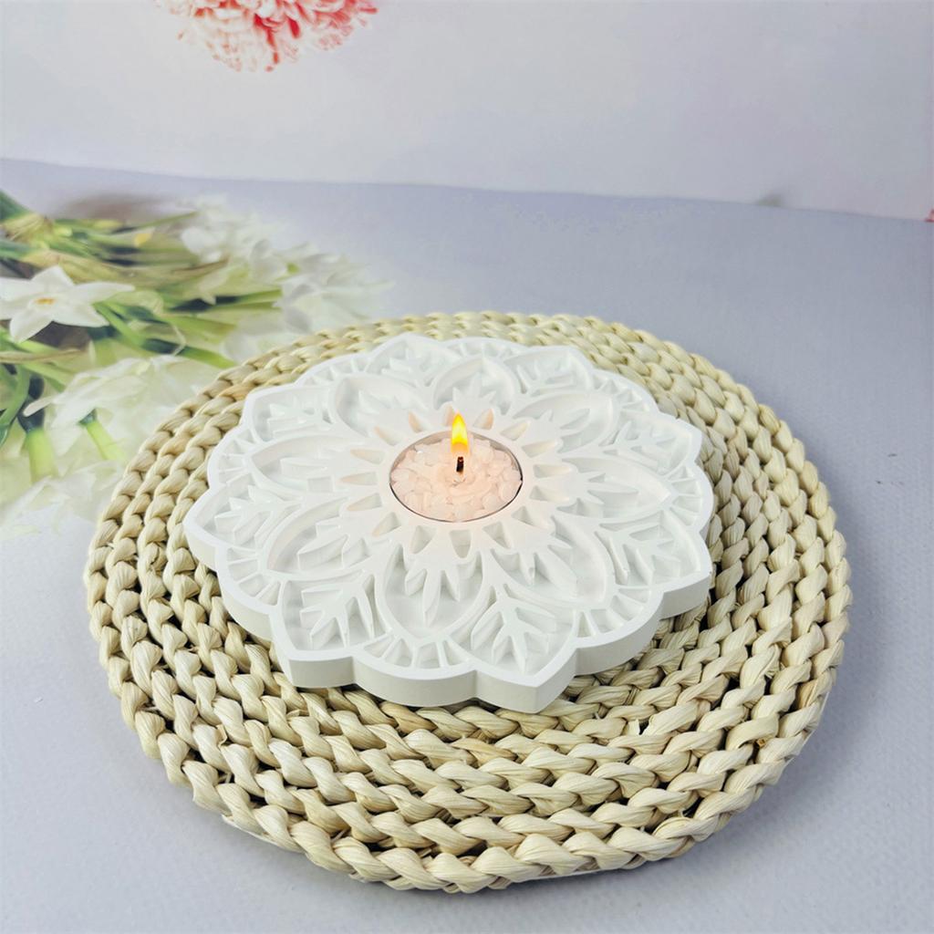 Gypsum Candlestick Silicone Mold Candle Base Mould Sunflower Candle Holder Molds Ornaments Home Decorations Mould