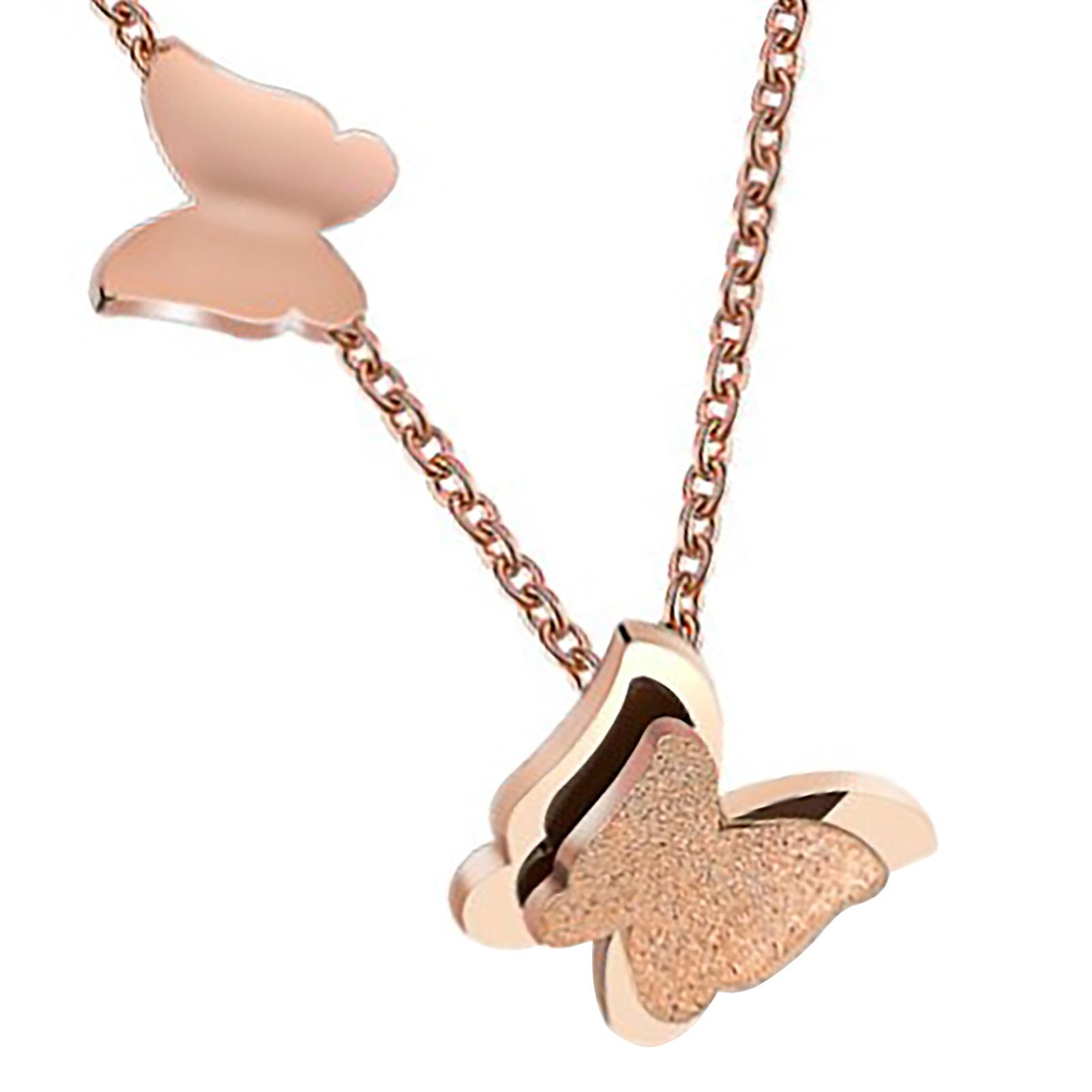Butterfly Necklace Lightweight Beautiful Simple Titanium Steel Butterfly Necklace for Women