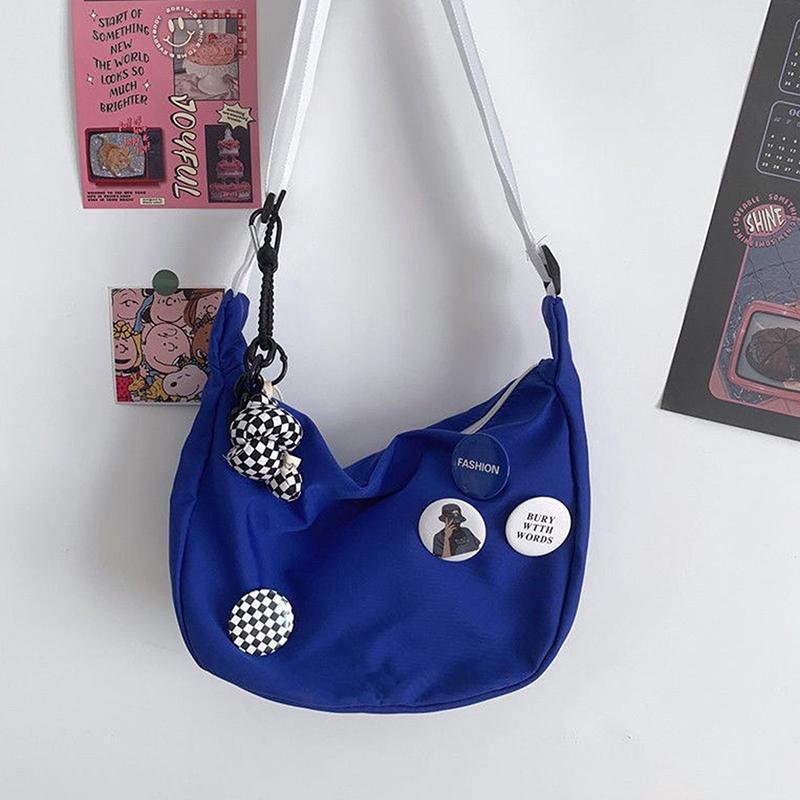 

Японская трендовая сумка через плечо Женская универсальная повседневная сумка кроссбоди Большой вместимости Женская повседневная сумочка синий