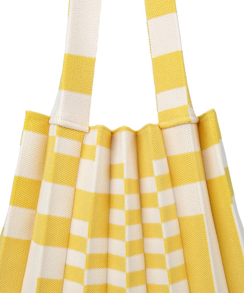 Pleatsmama Tote Bag Grid Yellow