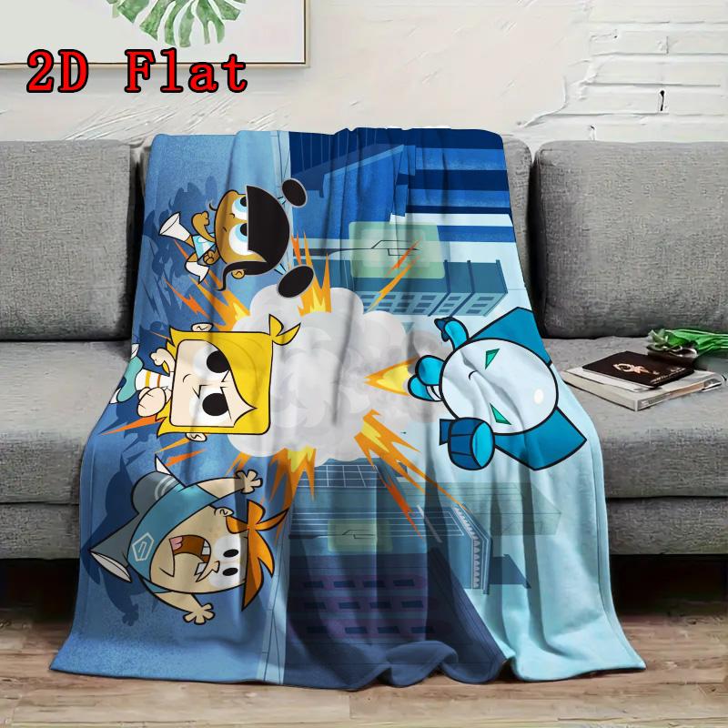 Robotboy 2D Flat Pattern Flannel Blanket High quality All Seasons Warmth and Comfort Perfect for Christmas Gifts.DMT0925380