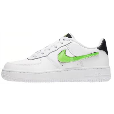 Air Force 1 Low Swoosh Amovible Blanc Vert Strike Baskets GS AR7446-100