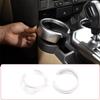 ABS Silver Car Front Drain Cup Holder Decorative Ring Trim For Land Rover Discovery 3 LR3 2004-2009 Car Interior Accessories