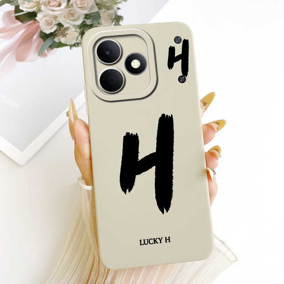 For Realme Note 80 4G RMX5388 Case Lucky Letters A-Z Silicone Back Cover For Realme Note80 4G 6.74" Full Protection Phone Cases