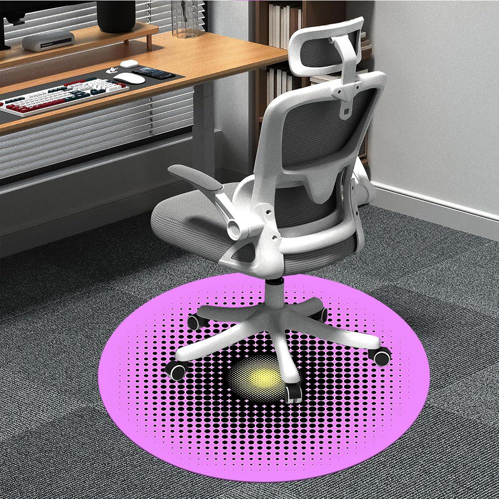 

1pc Dot Circle Pattern Chair Carpet for Office, Non-slip, Soft and Durable Office Rug, Perfect for Office yy260131099 80cm by 80cm