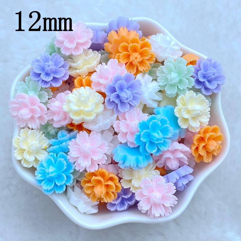 60 Stück Neu Süß 12mm Mini Kleine Blume Serie Harz Flache Rückseite Verzierungen Schmuckherstellung Maniküre Haarschmuck Zubehör