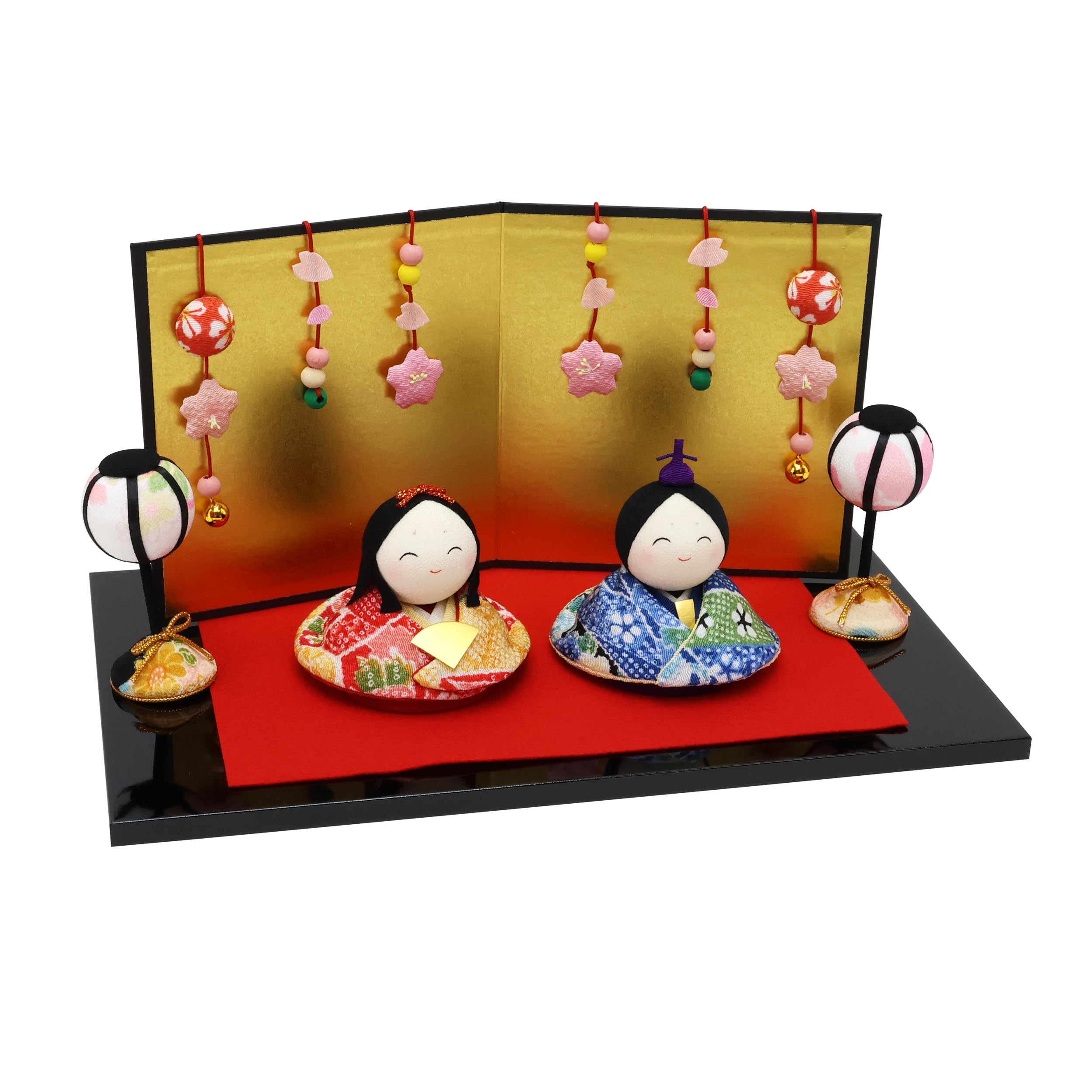 Osaka Choseido Hina Compact Mini Hina Hinamatsuri Chirimen Fabric Elegant Lucky Hina Imperial Couple Set Dolls, Dolls, Dolls, Craft,