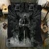 Skull Chevalier Duvet Cover Set King Size Horror Skeleton Bedding Set Day Of The Death Comforter Cover 2/3pcs For Boys Men Gifts
