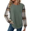 Women's Plaid Print Round Neck Long Sleeve Casual Loose Top
