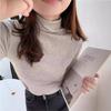 women's Thick Cashmere Half Turtleneck Top Slim Fit Solid Color Stretchy Long Sleeve Basic T Shirt