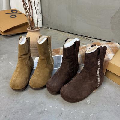 Autumn New Matte Leather Flat-bottomed Retro Martin Boots for Women with Big Heads and Short Boots