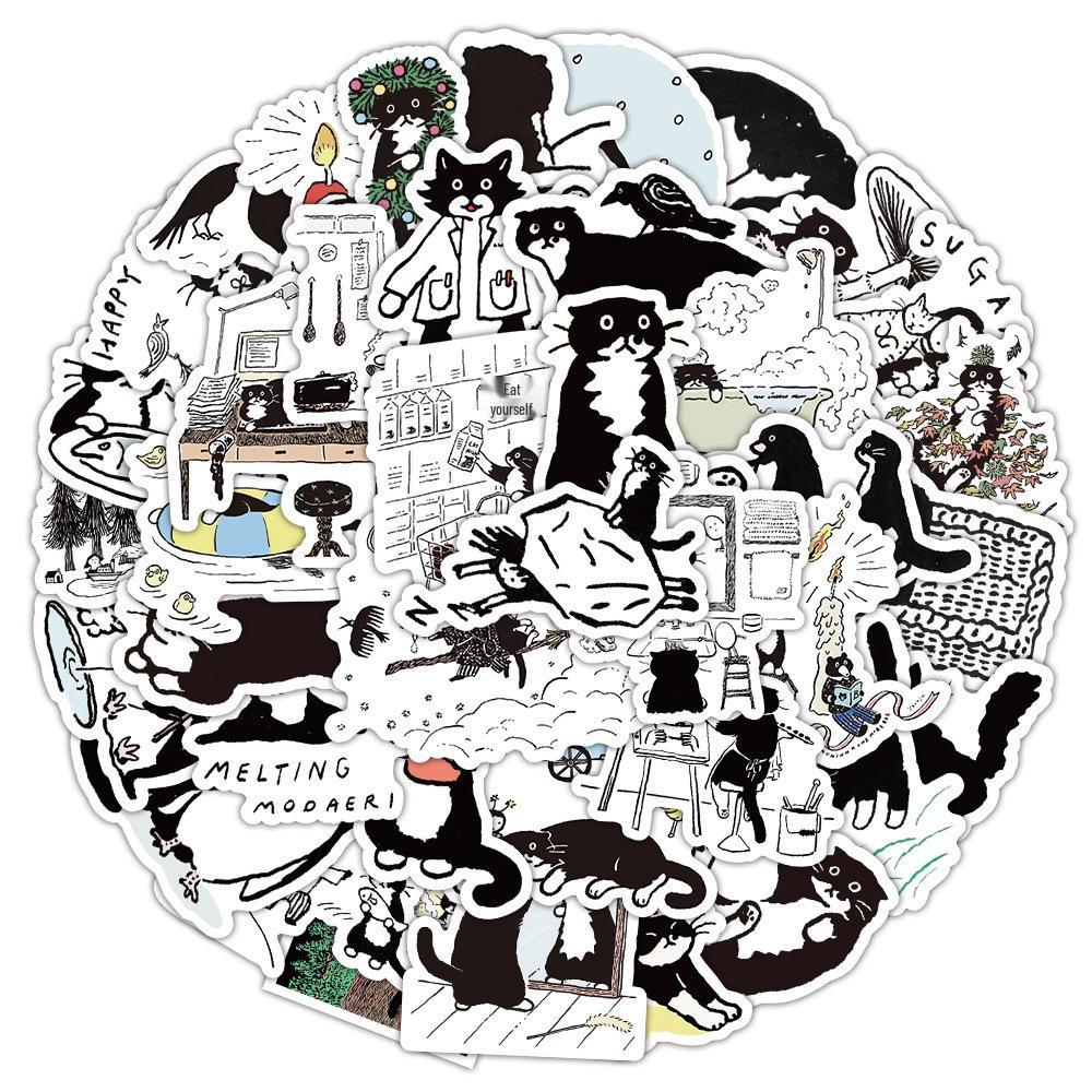 1800 Realistic Cartoon Kitten Stickers: Cute Cat Graffiti Collection for Creative Decoration