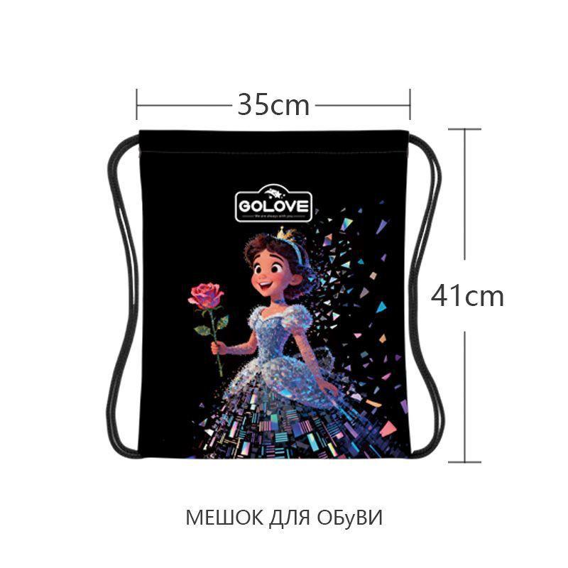 Kids School Backpack Girls Grade 1-2 Lightweight Breathable Ergonomic Design With Padded Straps Cartoon Print