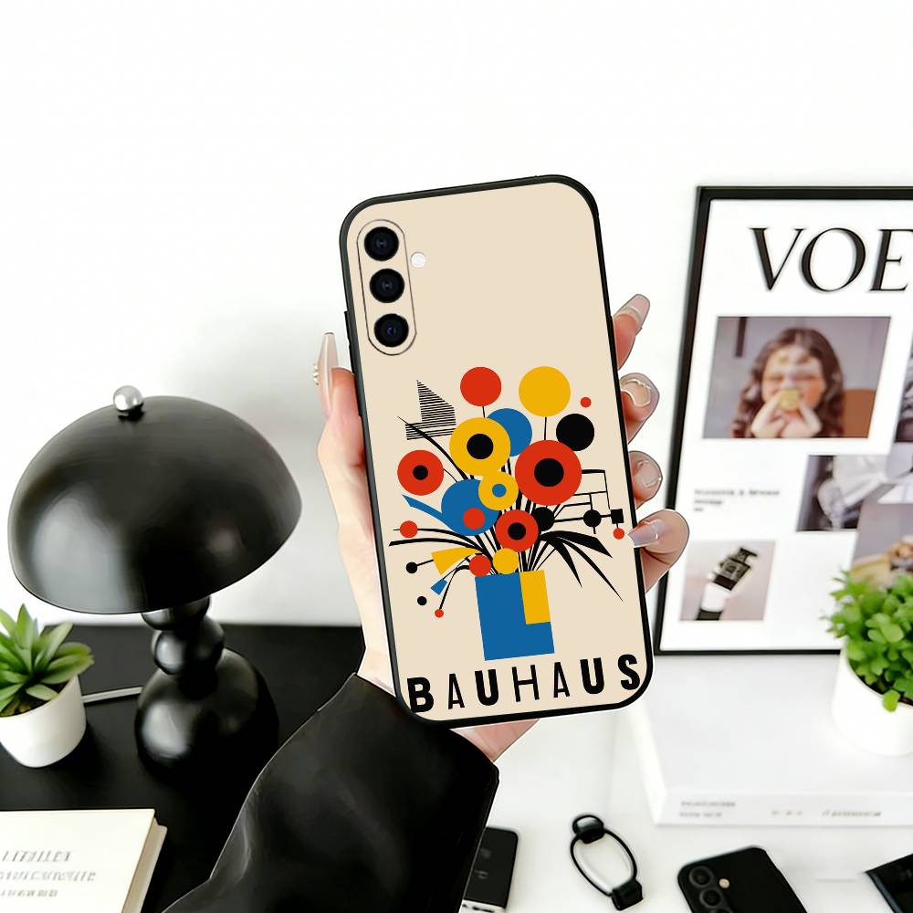

Minimal Bauhaus Pattern Phone Case For Samsung Galaxy A73,A72,A71,A70,A53,A52,A51,Others Soft Black Cover Samsung a22 5g