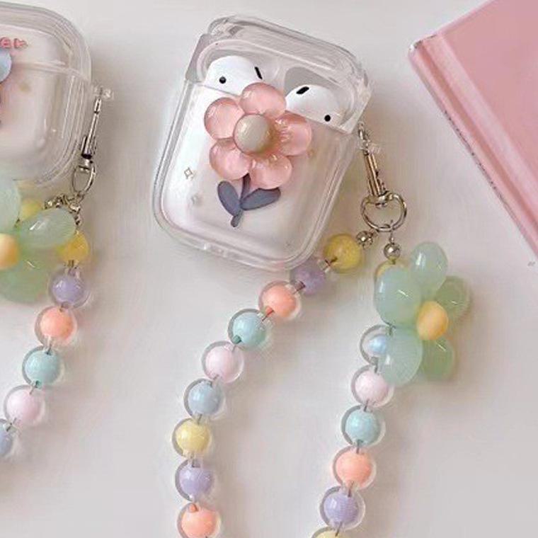 

Подвеска в виде цветка для защитного чехла AirPods 2-го поколения Airpods pro2, rainbow chain