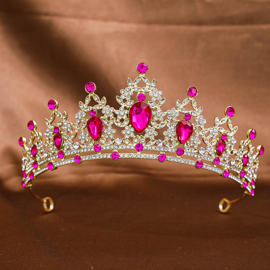 1 Stück Barockstil Kristallkrone Tiara Königinnenkrone Strasslegierung Haarband Damen Braut Hochzeit Haarschmuck
