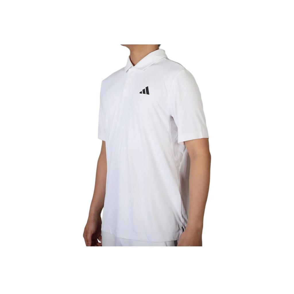 Adidas Logo Print Button-Fit Straight-Cut Short Sleeve Polo Shirt Men Polo Shirts White HS3277