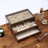 Five Layer Wood Grain Jewelry Box Multi Grid Drawer Storage Case For Earrings Rings Necklaces Bracelets Desktop Organizer