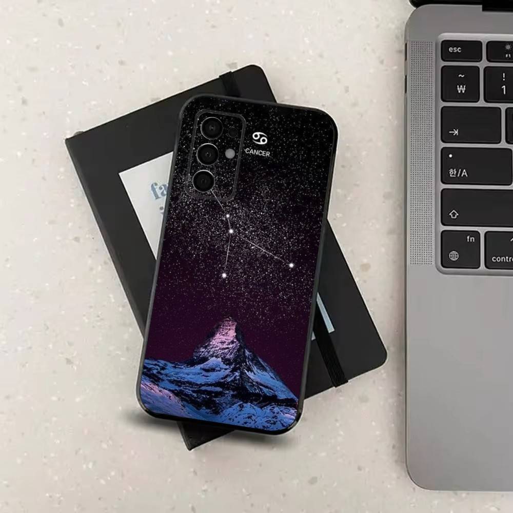 Constellation Art Twelve For Samsung Galaxy A53,31,52,72,41,Note,J7,8,9,5G,22,73,32,71, Soft Black Silicone Case