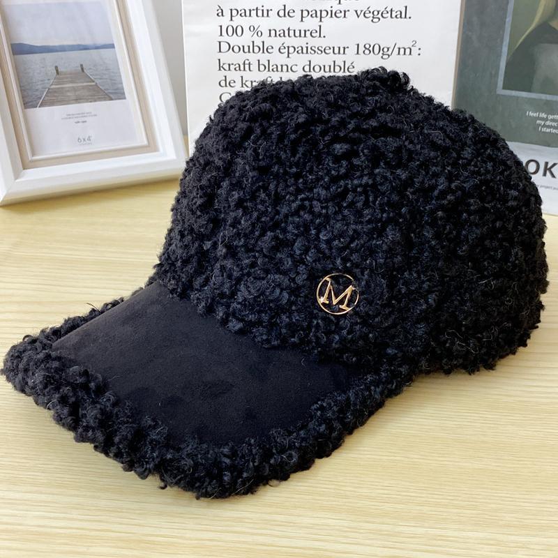 

Утолщенная теплая шапка из овечьей шерсти женская осенне-зимняя плюшевая бейсболка шапка Adjustable