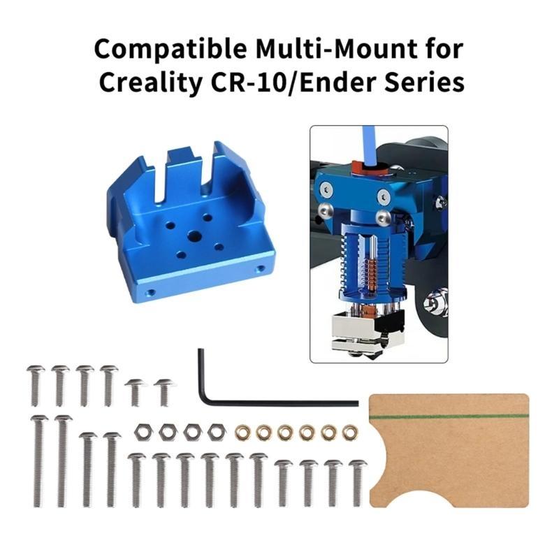3D Printer Hotend Support Bracket, All Metal Anodized Aluminum for CR10S Improved Cooling, Blue