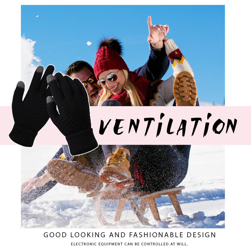 Gloves Screen Warm Mitten Unisex Woman Winter Gloves Knitted Mittens