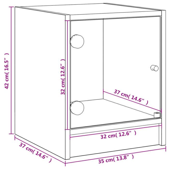 VidaXL Tables de Chevet avec Portes en Verre 2 pcs, Armoire de Nuit, Table de Téléphone, Armoire Latérale, Meuble de 836344