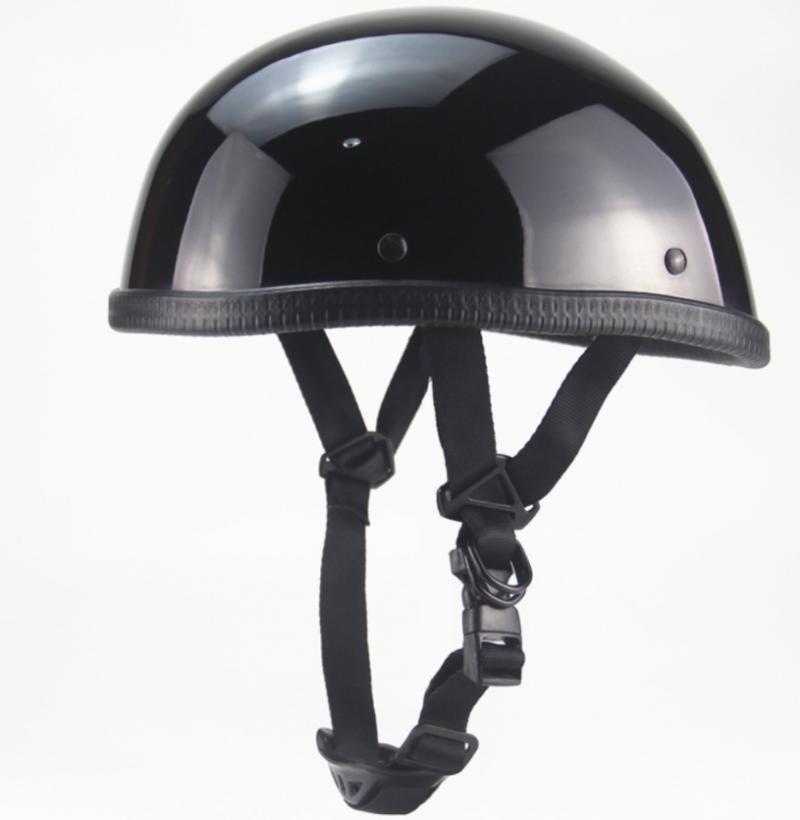 M/L/XL Vintage Motorcycle Cruiser Helmet Half Face German Helmet Motorcycle Helmet Bright Black Car-styling DOT