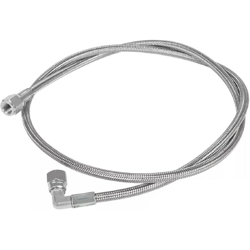551871 60" Length Billet Steel Braided Turbo Oil Feed Line Length 4AN 90 Degree Straight Hose Straight PTFE line straight Hose End Pressure Stainless