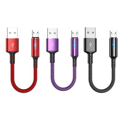 Short Micro USB Cable, USB To Micro USB NylonBraided Fast Charge Cable,Support 480Mbps Data Transmission
