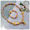 Kids' Colorful Candy Bead Necklace & Bracelet Set with Flower & Unicorn Design