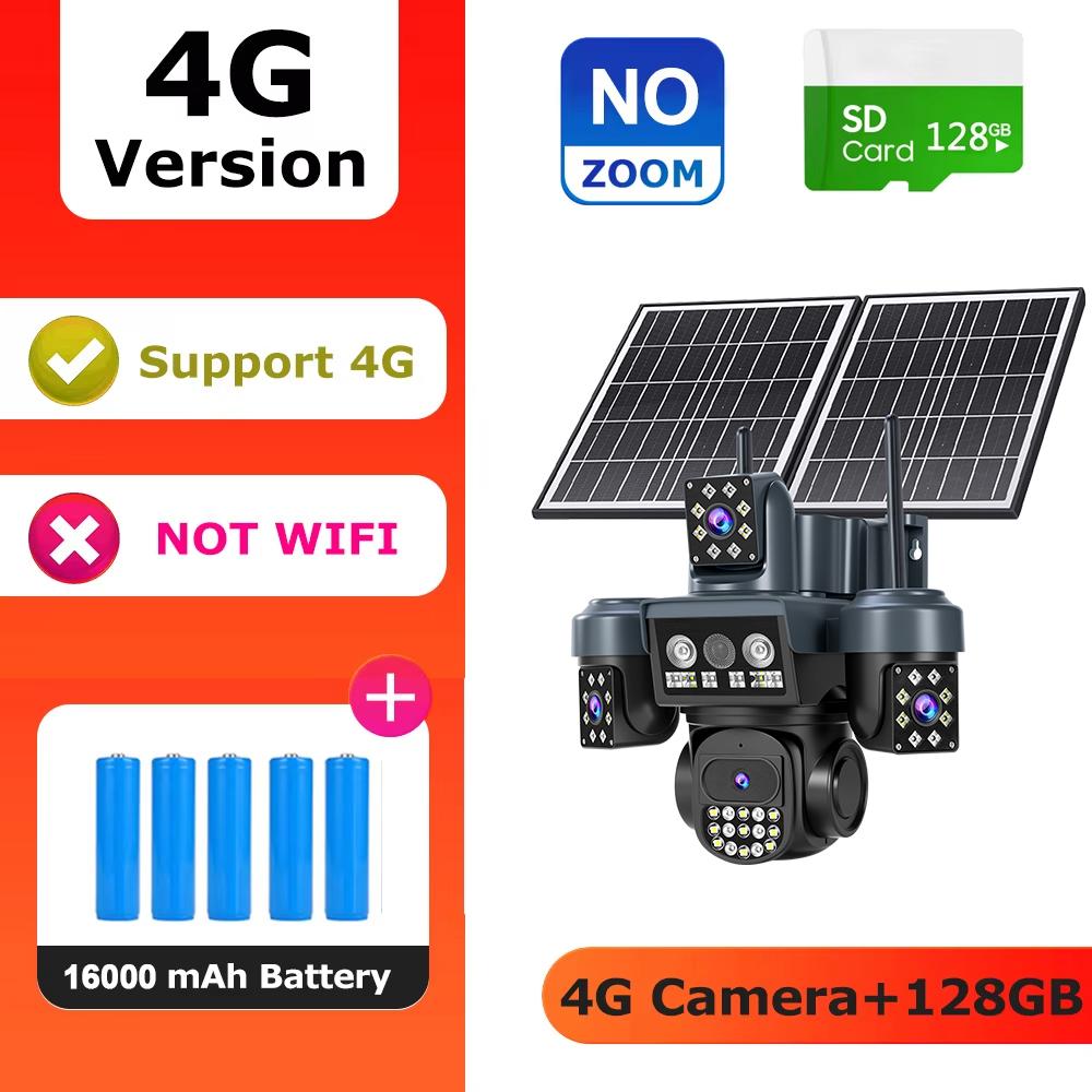 OKAM PRO 10X Zoom AOV Solar Camera Dual Solar Panels 16000mAh Battery HD 25MP 4G Outdoor Camera Waterproof Night Vision IP CCTV