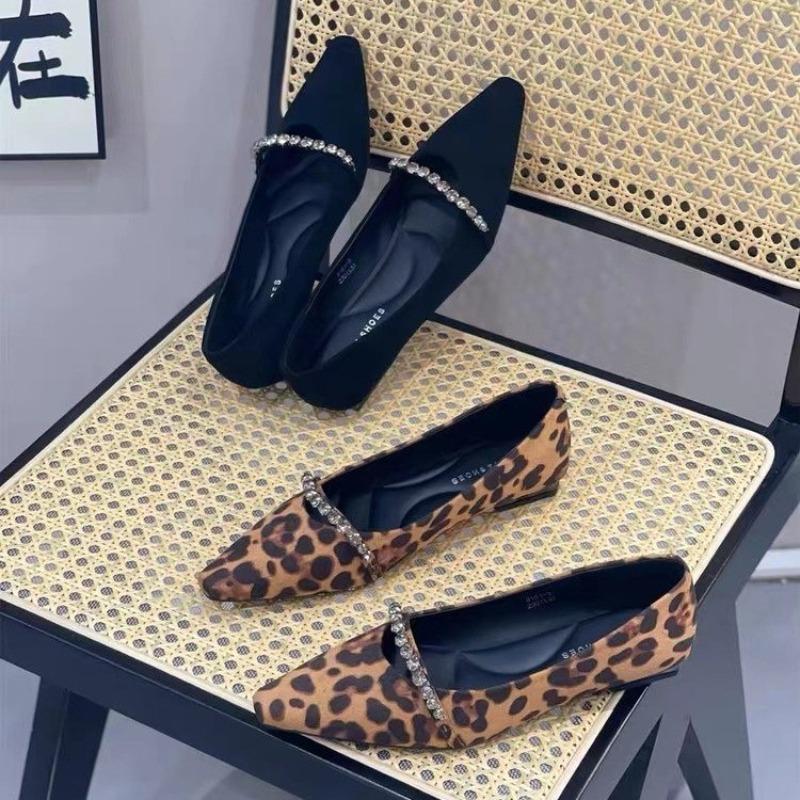 Fashion Spring Autumn Fashionable Comfortable Elegant Versatile and Wear-resistant Casual Flat-soled Leopard Print Shoes Zapatos Mujer
