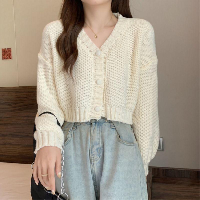 Women Sweater Cardigan V-Neck Button Up Casual Knit Sweater Coat Sweet Cardigan Coat For Women Autumn Winter