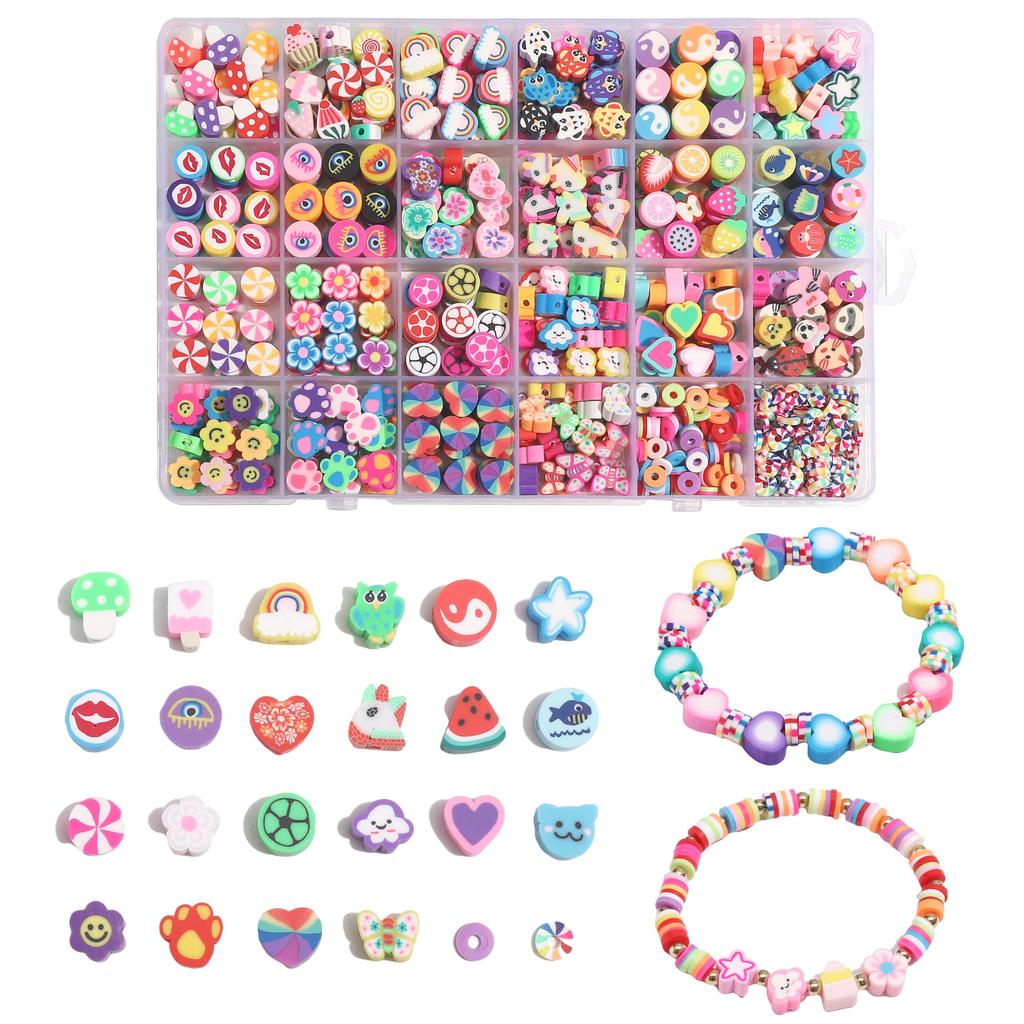 610Pcs/box Clay Beads Ceramic Beads For DIY Bracelet Necklace Jewelry Making Accessories