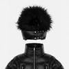 Unisex Oversized Hooded Cotton Puffer Jacket With Faux Fur Trim Hip Hop Streetwear Winter Coat