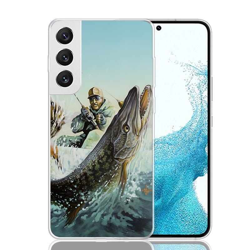 Carp Fish Fishing Rod Hook Phone Case For Samsung Galaxy S26 Ultra S23 S24 S25 Edge S20 FE S21 S22 Plus Soft Print Shell Cover F
