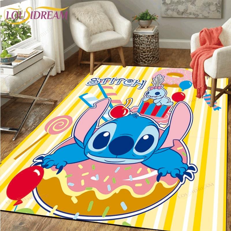 New Cartoon Stitch Carpets Kids Crawling Carpets Living Room Tea Table Mats Bedroom Rug Washable Floor Mats Household Area Mat