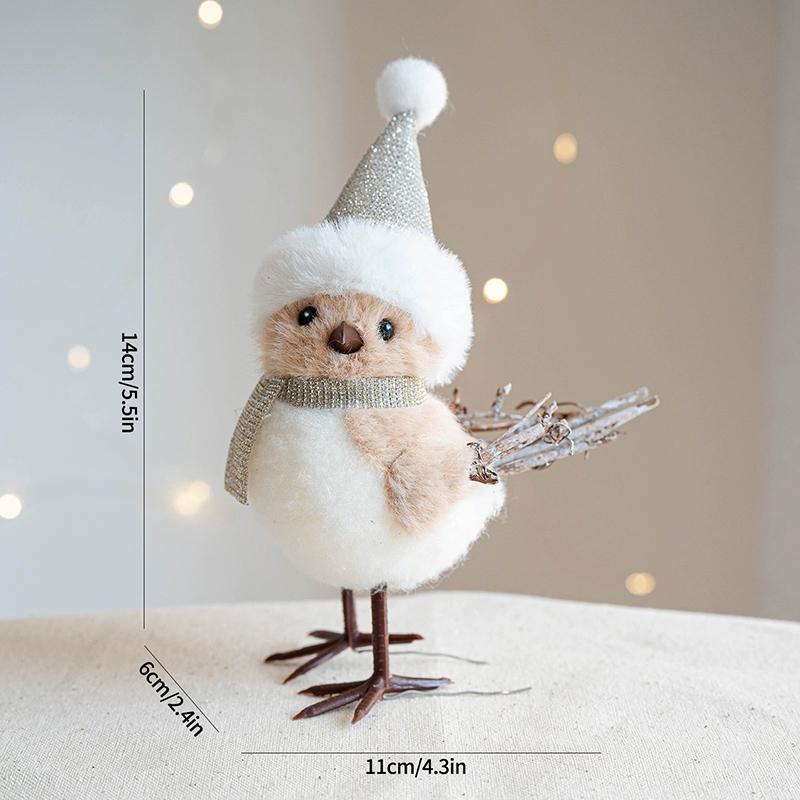 Cute Christmas Birds With Hat Scarf Christmas Decorations Xmas Tree Hanging Pendant Girl Angel Doll Navidad New Year Gifts Natal