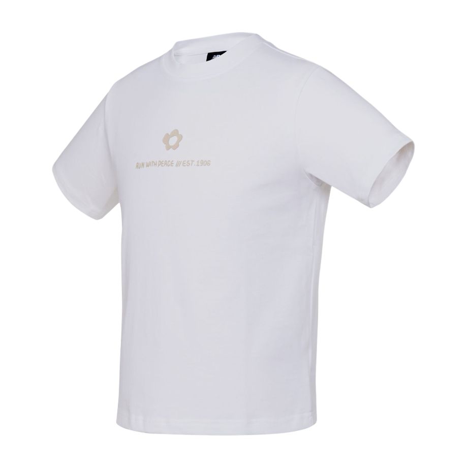 

New Balance SMALL FLOWER T Shirts Women s White Crew Neck Moderate Straight Fit AWT33300-WT L